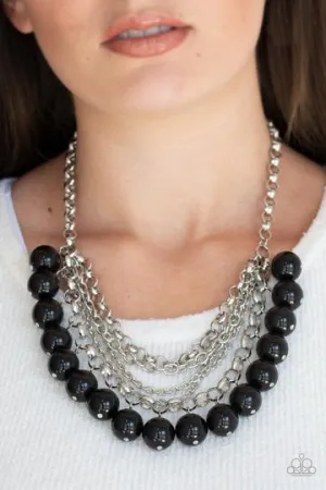 One-Way WALL STREET - Black-Paparazzi Necklace