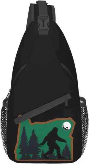 Oregon Bigfoot Sasquatch Sling Backpack Travel Crossbody Casual Chest Shoulder Bag Fashion Fanny Pack