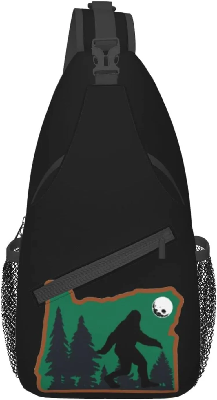 Oregon Bigfoot Sasquatch Sling Backpack Travel Crossbody Casual Chest Shoulder Bag Fashion Fanny Pack