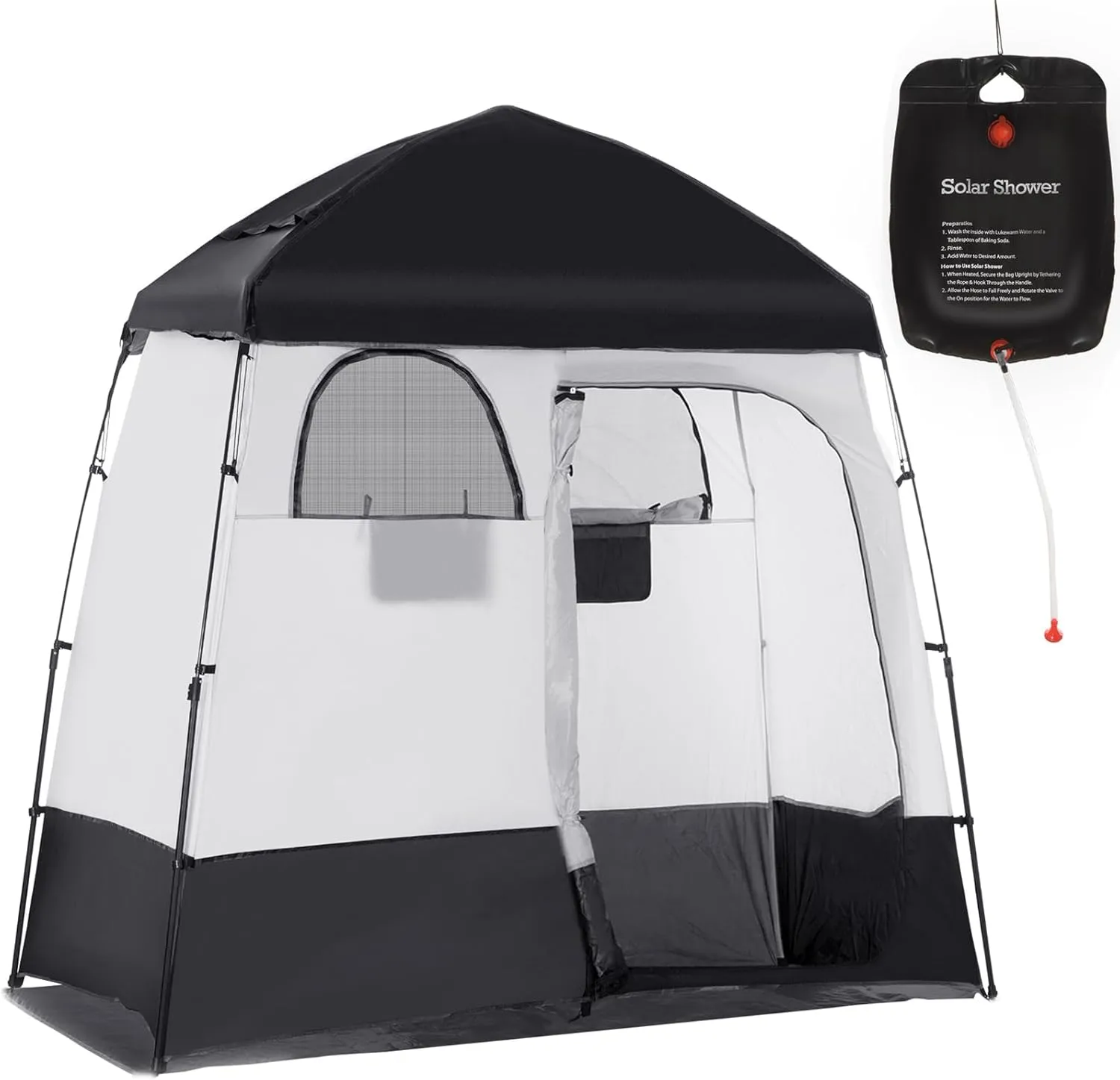 Outdoor Shower Tent Changing Room Privacy Portable Camping Shelters with Floor & Shower Bag for Camping Hiking Beach