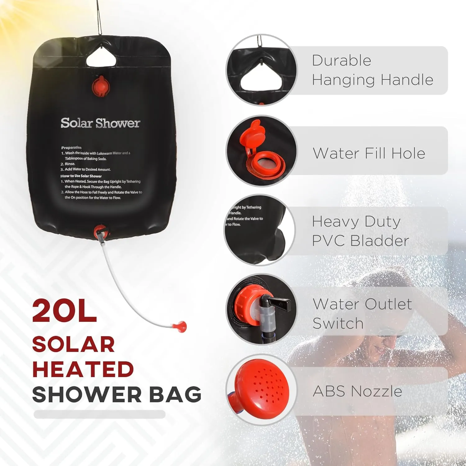 Outdoor Shower Tent Changing Room Privacy Portable Camping Shelters with Floor & Shower Bag for Camping Hiking Beach