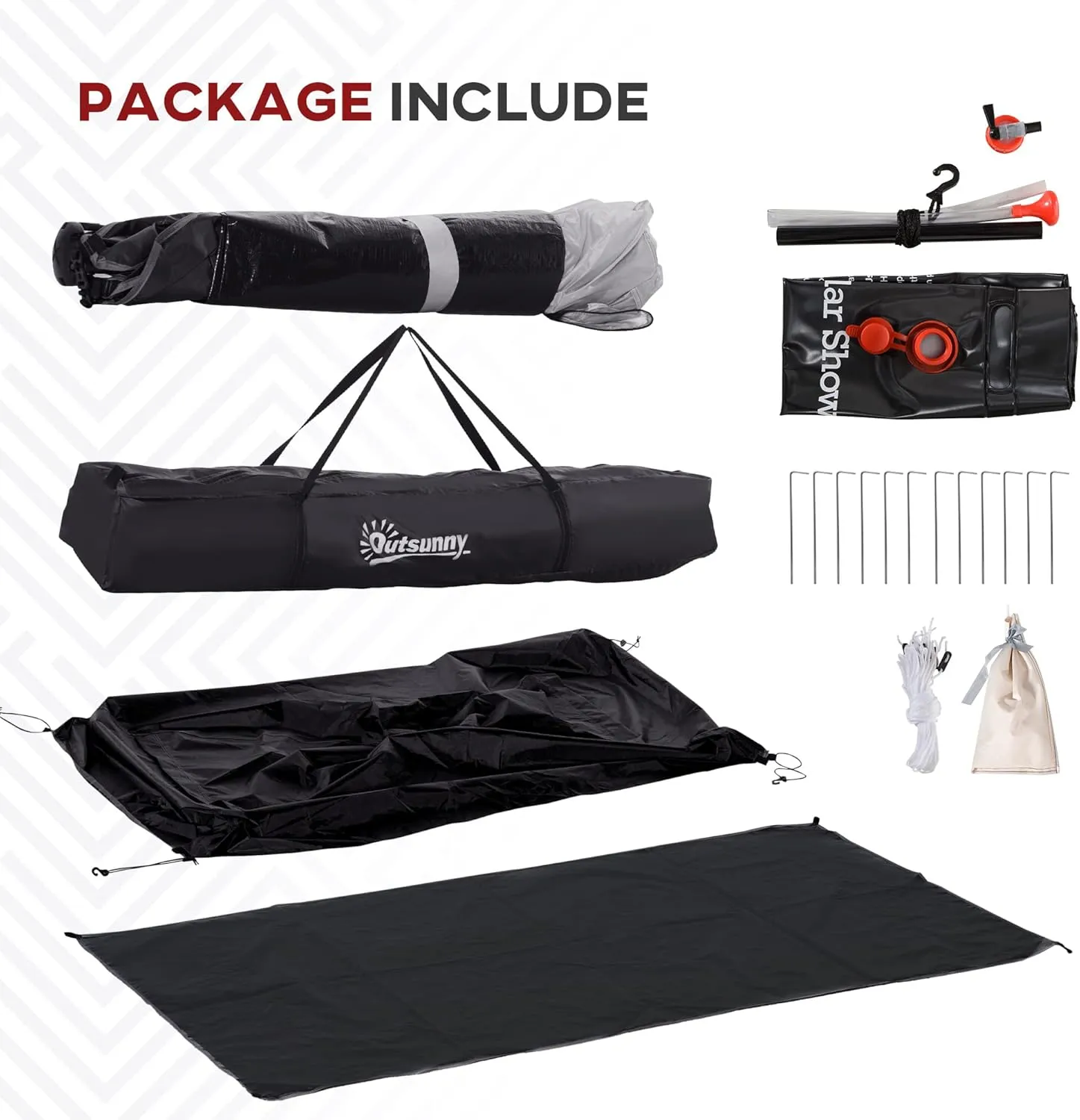 Outdoor Shower Tent Changing Room Privacy Portable Camping Shelters with Floor & Shower Bag for Camping Hiking Beach