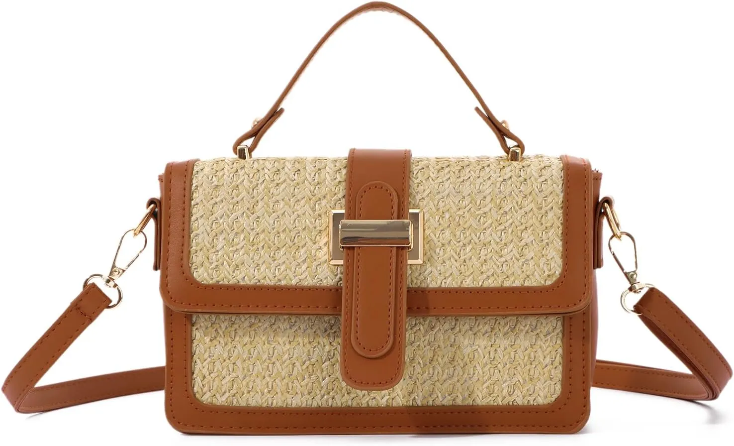 Oweisong Summer Purse for Women 2025 Woven Vacation Handbags Straw Crossbody Bag for Spring Beach