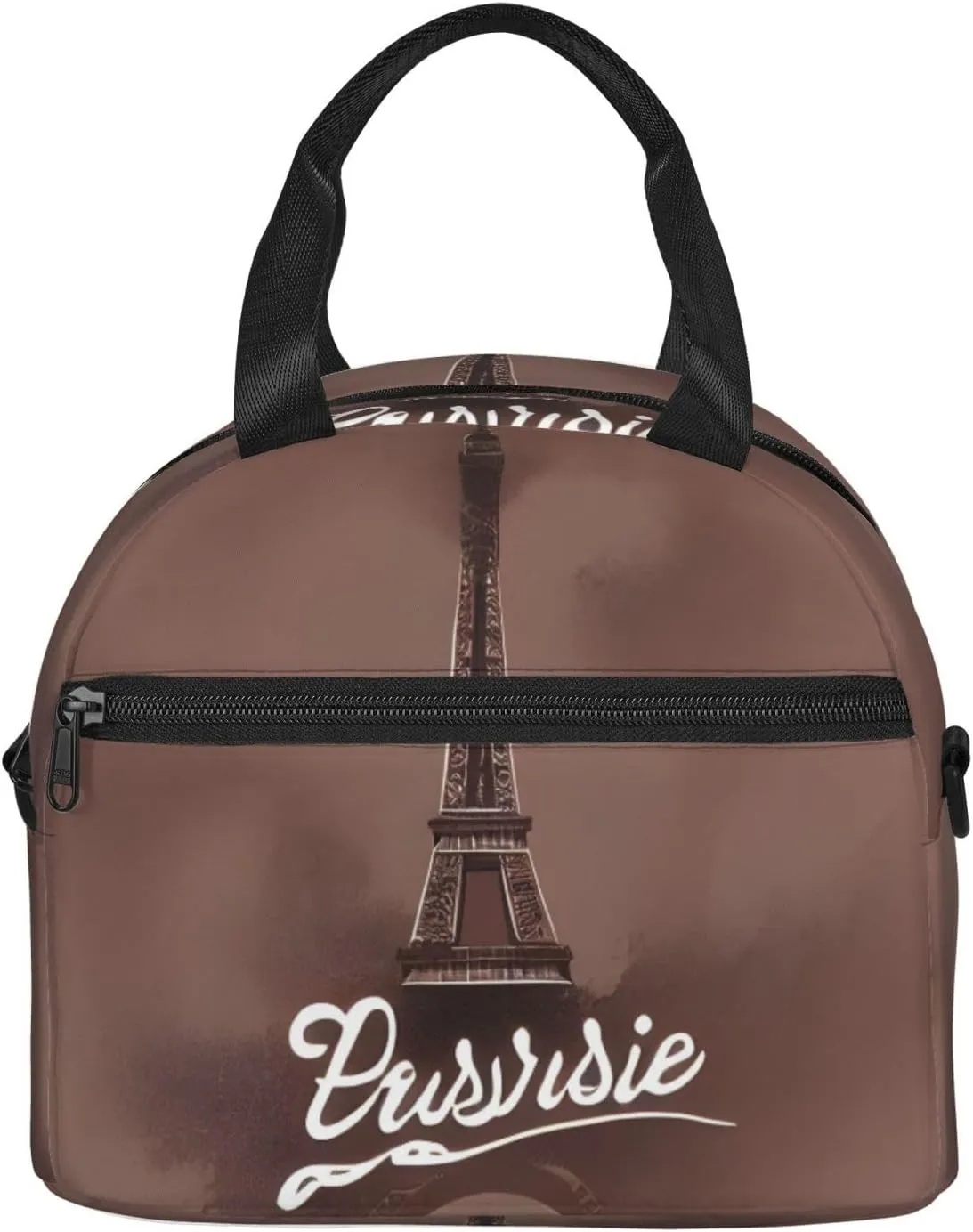 Parisian Coffee Eiffel Tower Insulated Lunch Tote Bag Lunch Box For Women Men, Reusable Good For Daily Work Outings