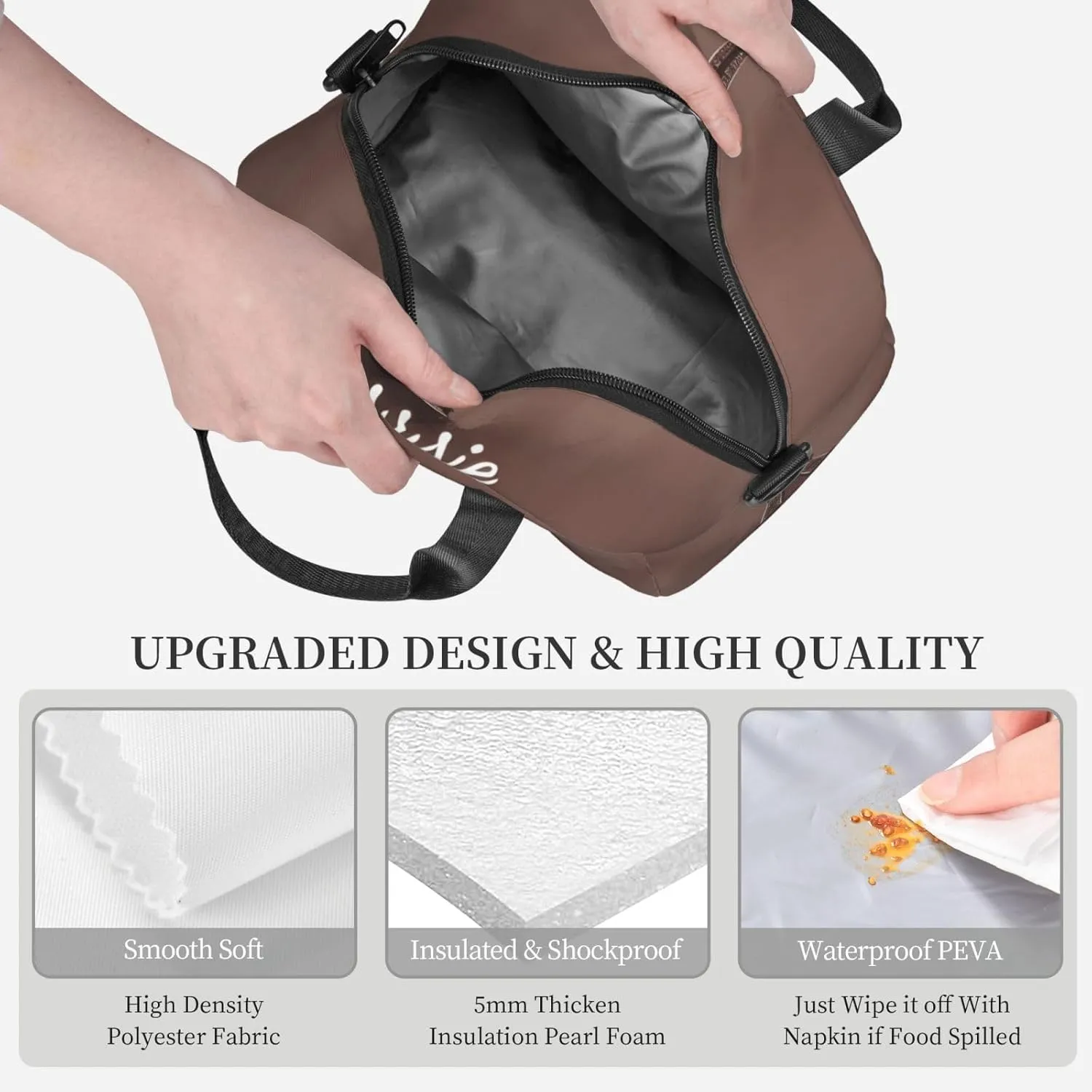 Parisian Coffee Eiffel Tower Insulated Lunch Tote Bag Lunch Box For Women Men, Reusable Good For Daily Work Outings