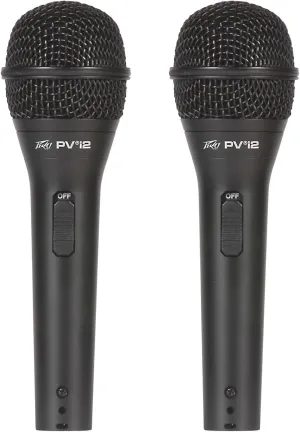 Peavey PVi 2 Dynamic Cardiod Handheld Microphone, 2 Pack