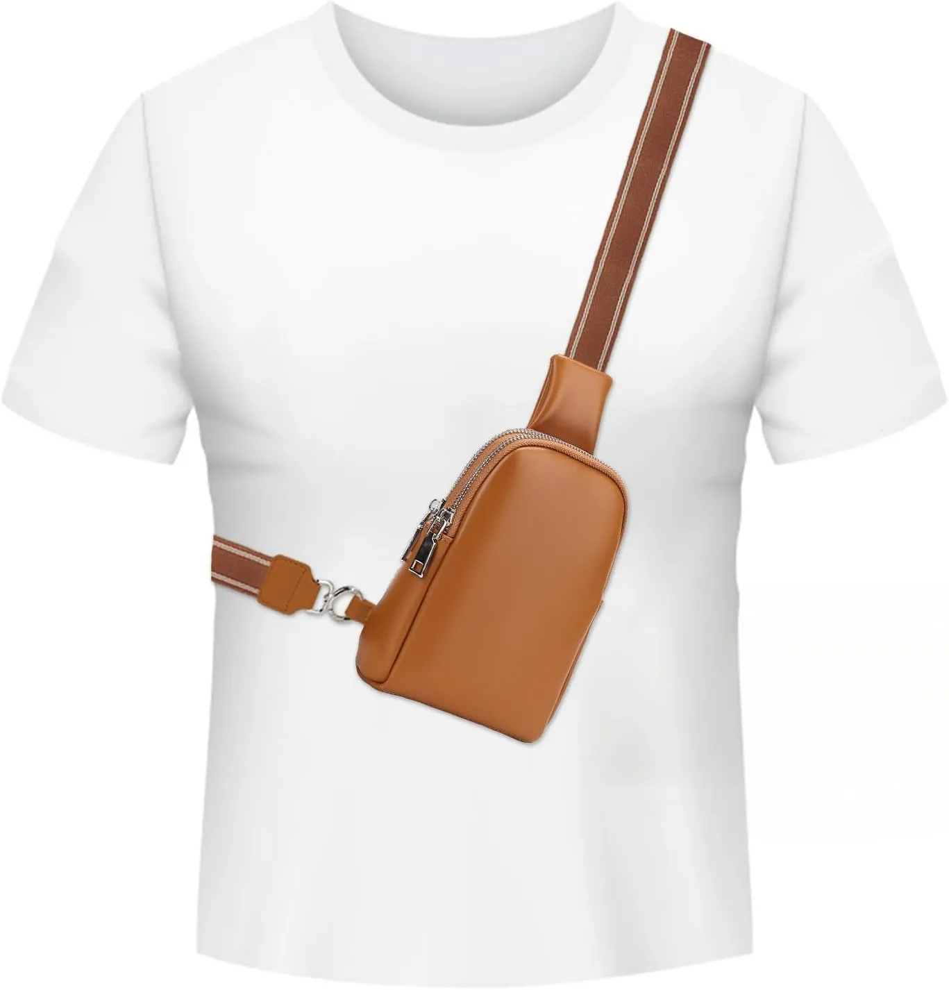 Peicees Mini Leather Crossbody Bags for Women Fanny Packs Travel Sling Bag Cross Body Bag Womens Shoulder Phone Purse
