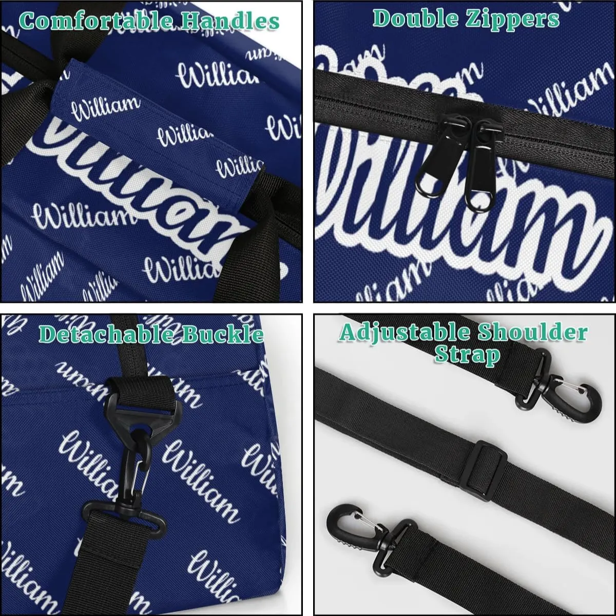 Personalized Gym Duffel Bag with Name Custom Sport Bag Gymnastics Bags Customized Dance Duffel Bag Weekender Sleepover Bag, Dark Blue