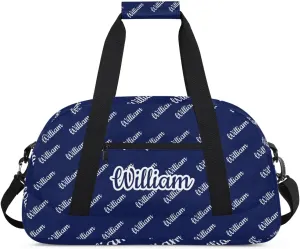 Personalized Gym Duffel Bag with Name Custom Sport Bag Gymnastics Bags Customized Dance Duffel Bag Weekender Sleepover Bag, Dark Blue