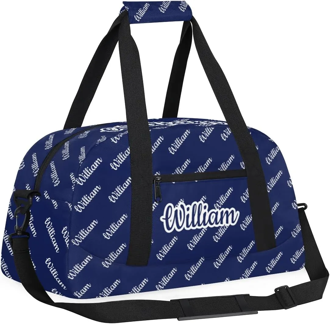 Personalized Gym Duffel Bag with Name Custom Sport Bag Gymnastics Bags Customized Dance Duffel Bag Weekender Sleepover Bag, Dark Blue