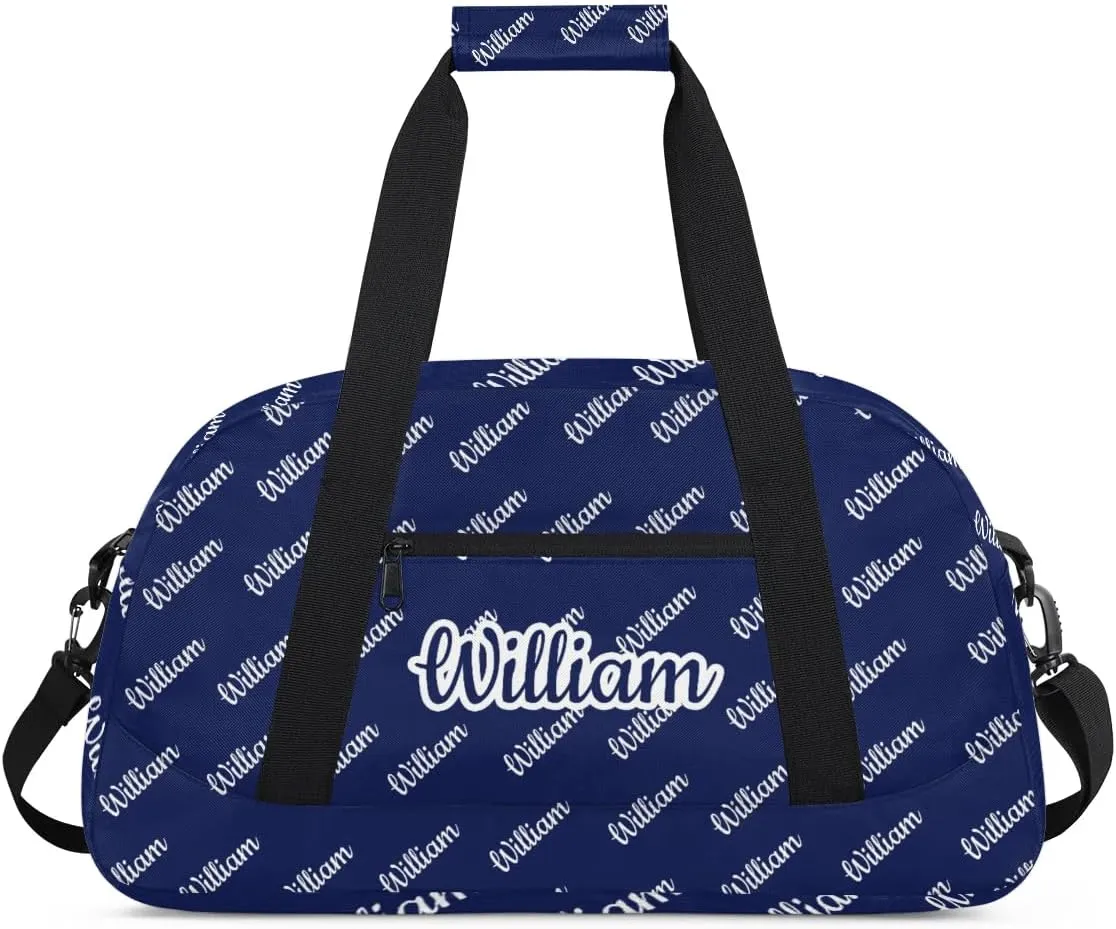 Personalized Gym Duffel Bag with Name Custom Sport Bag Gymnastics Bags Customized Dance Duffel Bag Weekender Sleepover Bag, Dark Blue
