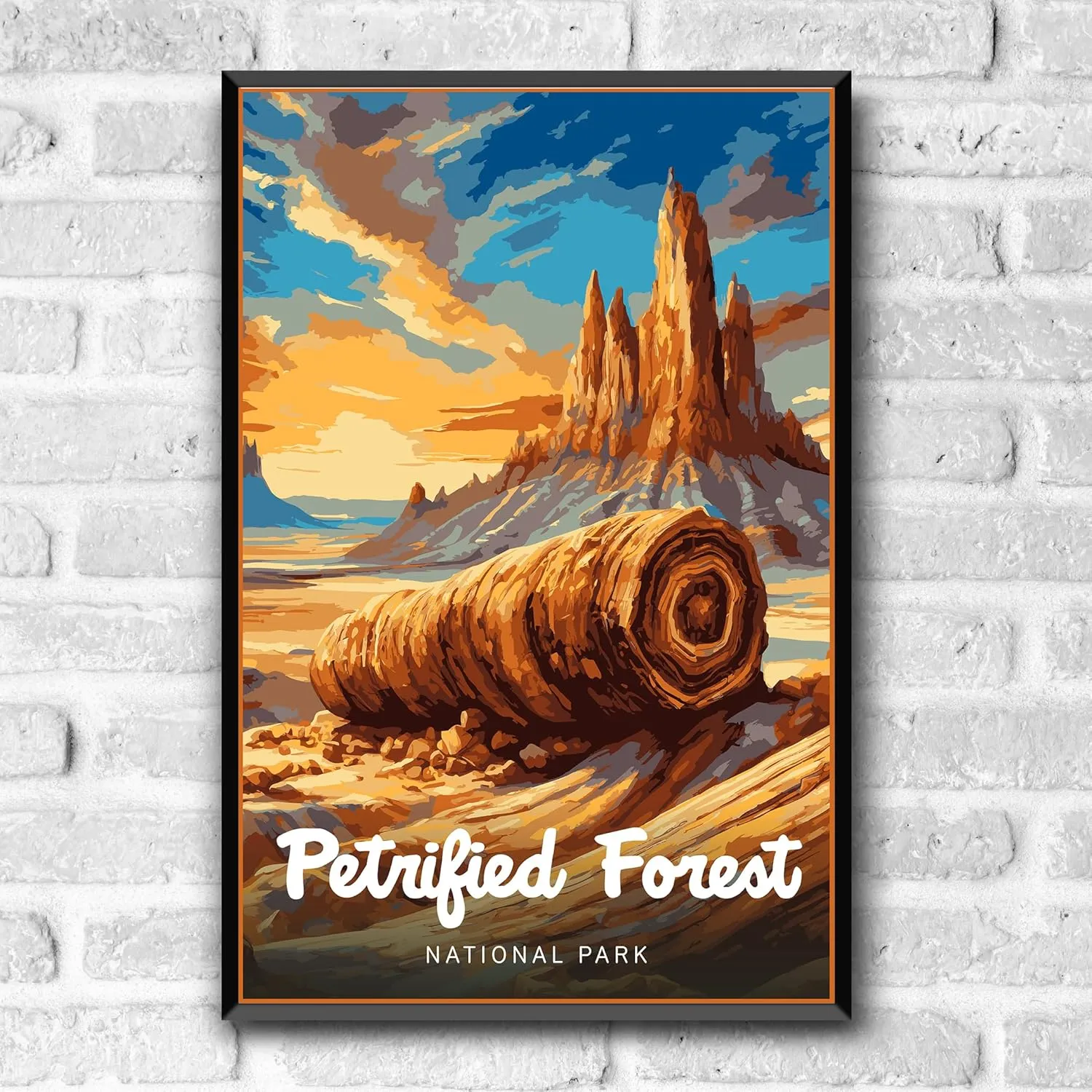 Petrified Forest National Park Modern Style Travel Poster - 8x10-12x18-18x24-24x36 / 4x6 Postcard Designer Series Art Print USA United States Wall Art Arizona (12x18 Inch Poster)