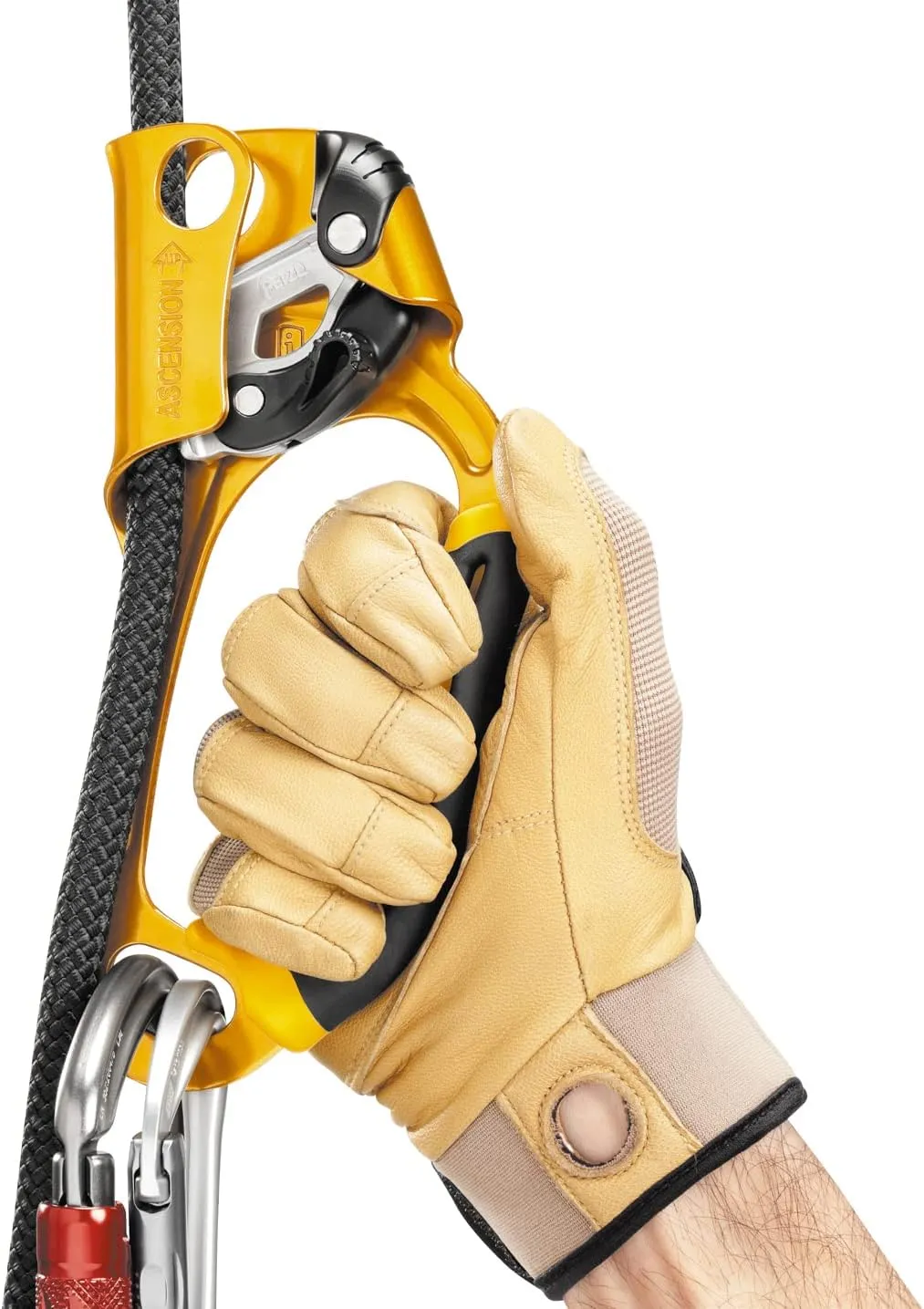PETZL Ascension Ascender - Ergonomic Handled Rope Ascender for Climbing and Rigging