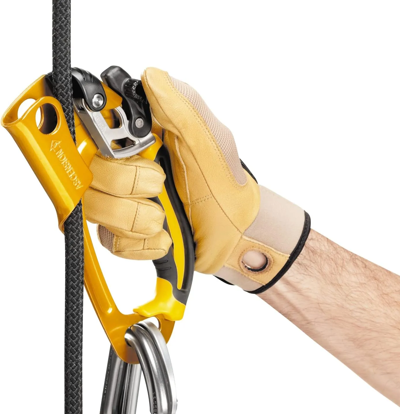 PETZL Ascension Ascender - Ergonomic Handled Rope Ascender for Climbing and Rigging