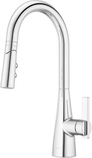 Pfister Exemplar Kitchen Faucet with Pull Down Sprayer, Single Handle, High Arc, Polished Chrome Finish, F5297EPC