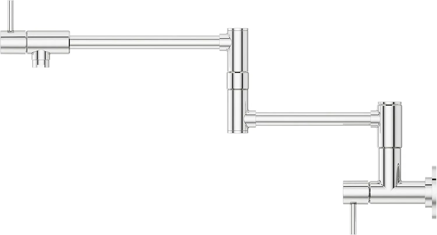 Pfister Lita Pot Filler Kitchen Faucet, 2-Handle, Wall Mounted, Single Hole, Polished Chrome Finish, GT533PFC