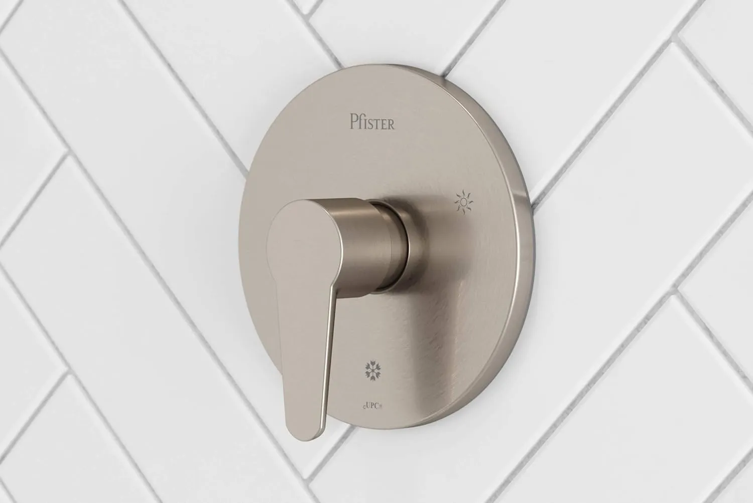 Pfister Pfirst Modern Valve Trim Only (Valve Body Sold Separately), Single Handle, 1-Hole, Brushed Nickel Finish, R89040K