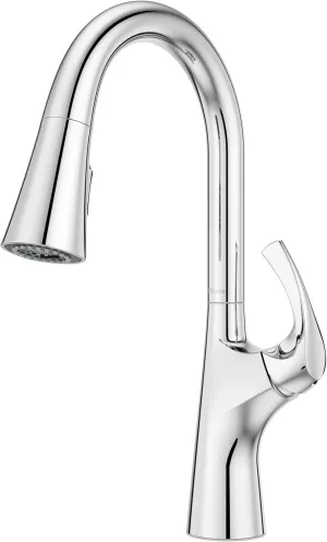 Pfister Talega Kitchen Faucet with Pull Down Sprayer, Single Handle, High Arc, Polished Chrome Finish, F5297TEC