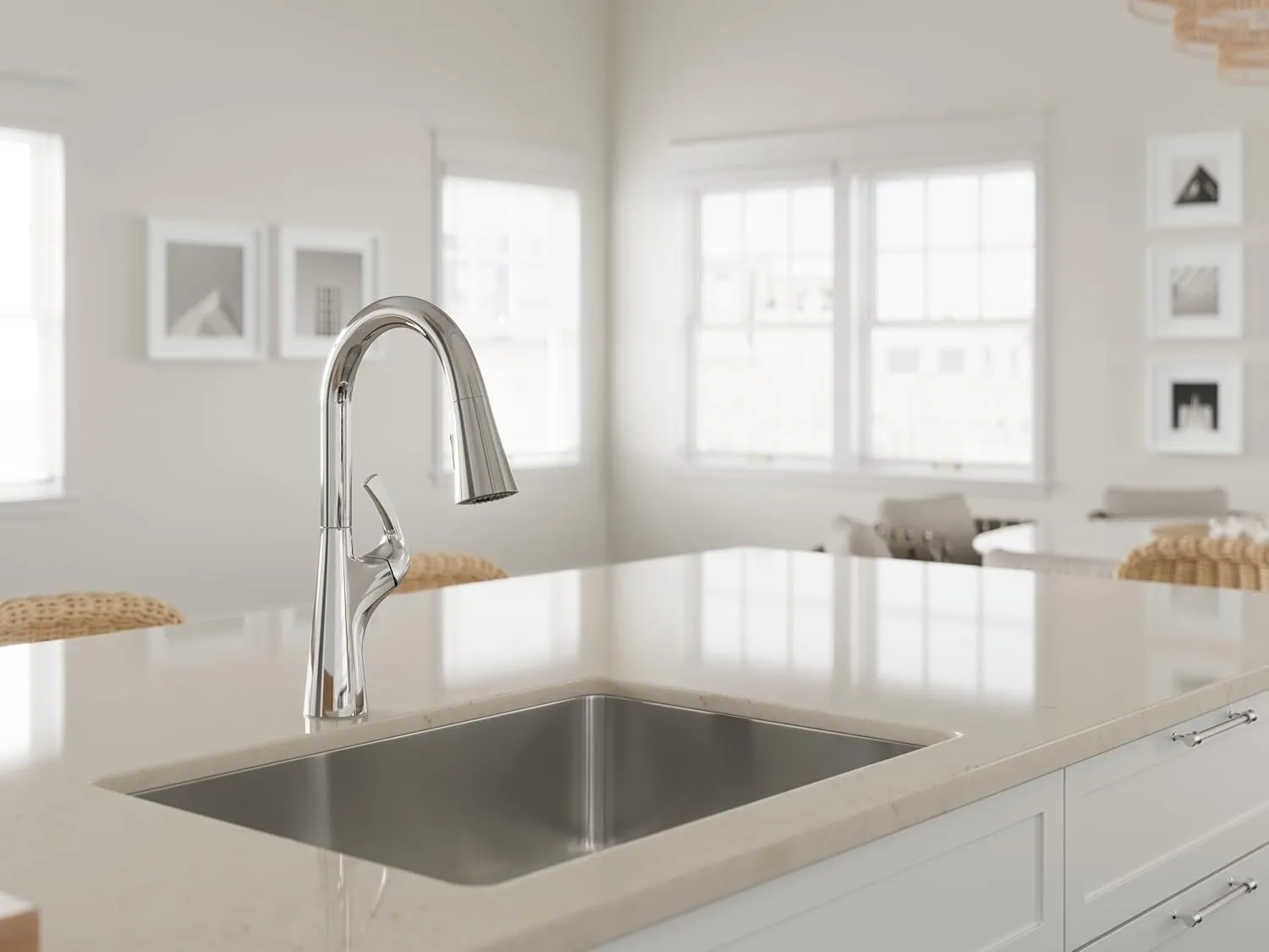 Pfister Talega Kitchen Faucet with Pull Down Sprayer, Single Handle, High Arc, Polished Chrome Finish, F5297TEC