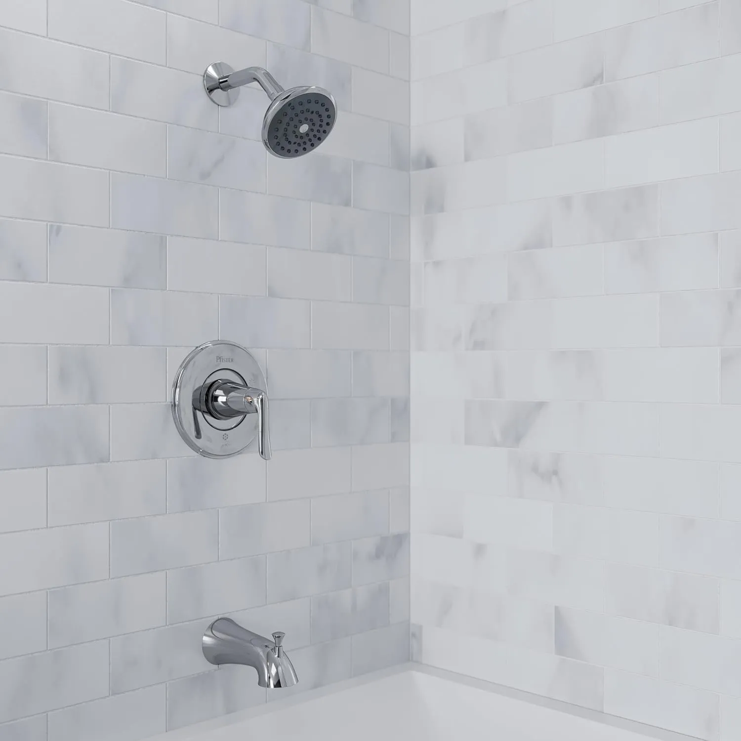 Pfister Willa Tub & Shower Trim Kit, Valve and Cartridge Included, 1-Handle, Polished Chrome Finish, 8P8WS2MALSCC