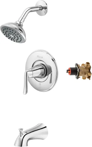 Pfister Willa Tub & Shower Trim Kit, Valve and Cartridge Included, 1-Handle, Polished Chrome Finish, 8P8WS2MALSCC