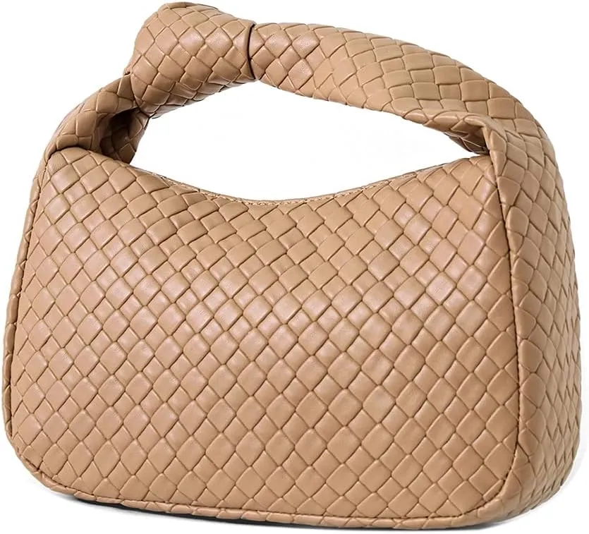 PHILOMENA Women's Hobo Bags Knot Strap Leather Handbags Zipper Dumpling Evening Clutch Purses