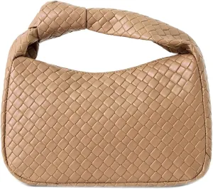 PHILOMENA Women's Hobo Bags Knot Strap Leather Handbags Zipper Dumpling Evening Clutch Purses
