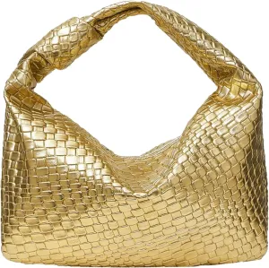 PHILOMENA Women's Knot Strap Leather Dumpling Handbags Zipper Hobo Clutch Purses