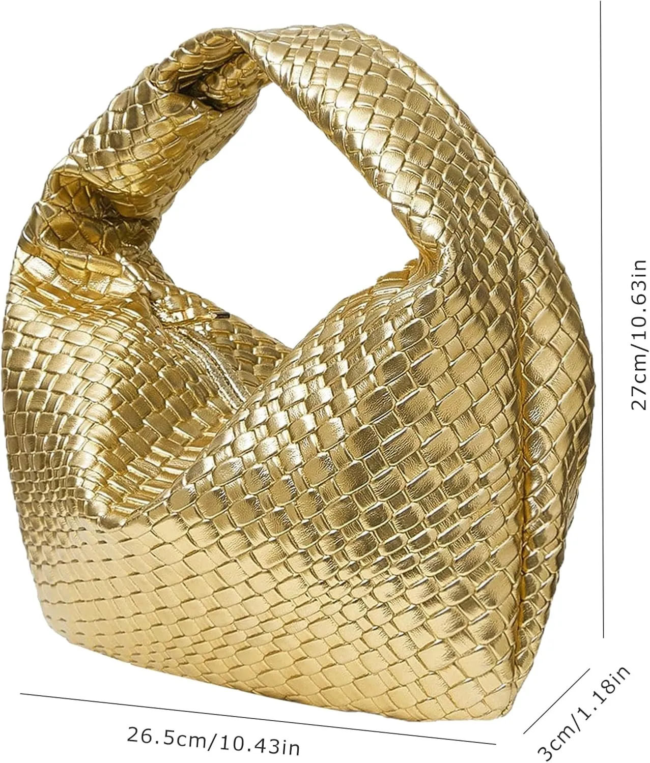PHILOMENA Women's Knot Strap Leather Dumpling Handbags Zipper Hobo Clutch Purses