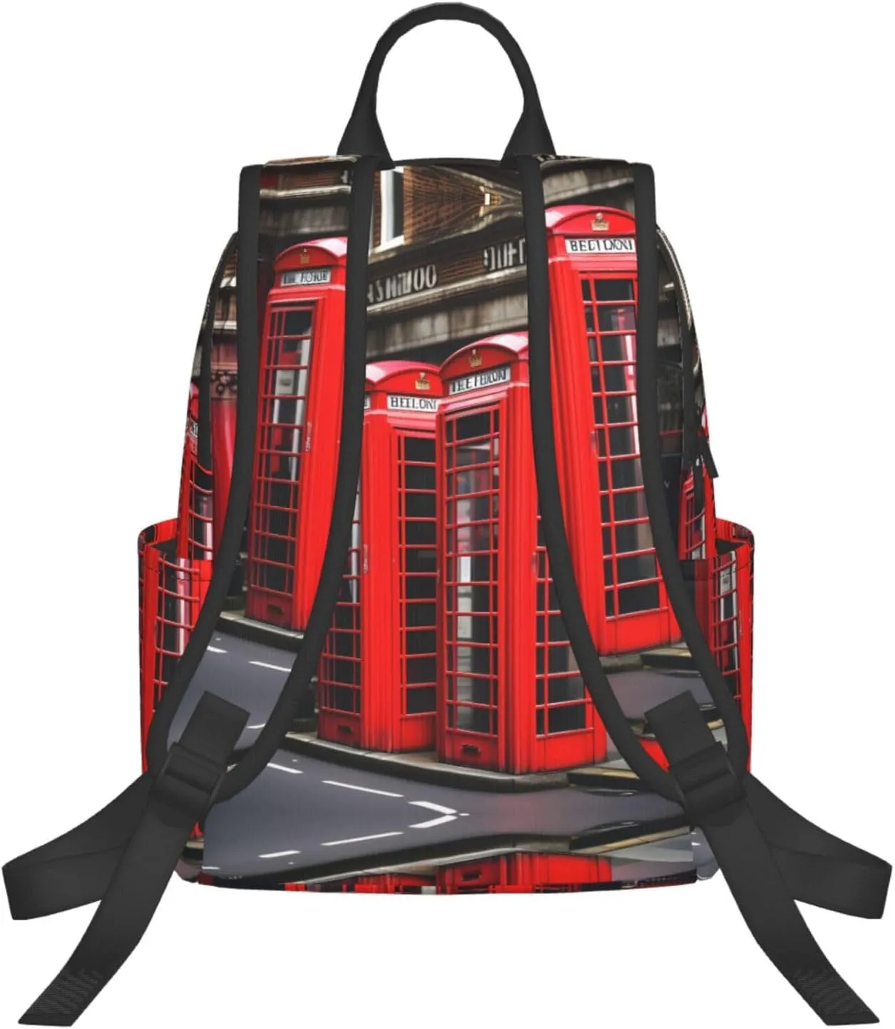 Phone Booth London Street Print Lightweight Backpack, Travel Bookbag College Bag,Laptop Backpack For Men Women