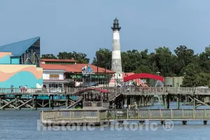 Photo- An old, abandoned lighthouse is a centerpiece of the Broadway at the Beach amusement and entertainment area in Myrtle Beach, South Carolina 1 Fine Art Photo Reproduction 12in x 08in