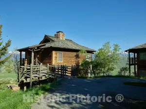 Photo- Guest cabin at Spring Creek resort ranch on the edge of Grand Teton National Park and a wildlife reserve beneath the Teton Mountain Range in Jackson Hole, Wyoming 1 20in x 16in