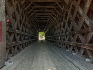 Photo- Six-Year-Old Wade Flanders Poses no Weight Problem for The Historic Contoocook Railroad Bridge in Contoocook, New Hampshire 2 Fine Art Photo Reproduction 20in x 16in