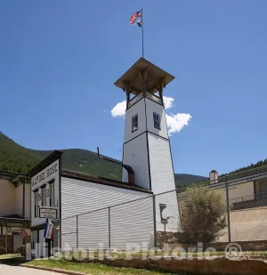 Photo - The Historic Alpine Hose Co. No. 2 fire Station in The Old Mining Town of Georgetown, Colorado- Fine Art Photo Reporduction 36in x 36in