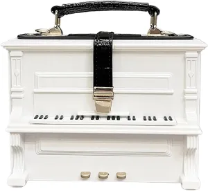 Piano Shaped Purse Handbag Women Crossbody Shoulder Bag Box Shaped Acrylic Evening Top Handle Clutch Bag Novelty Piano Purse