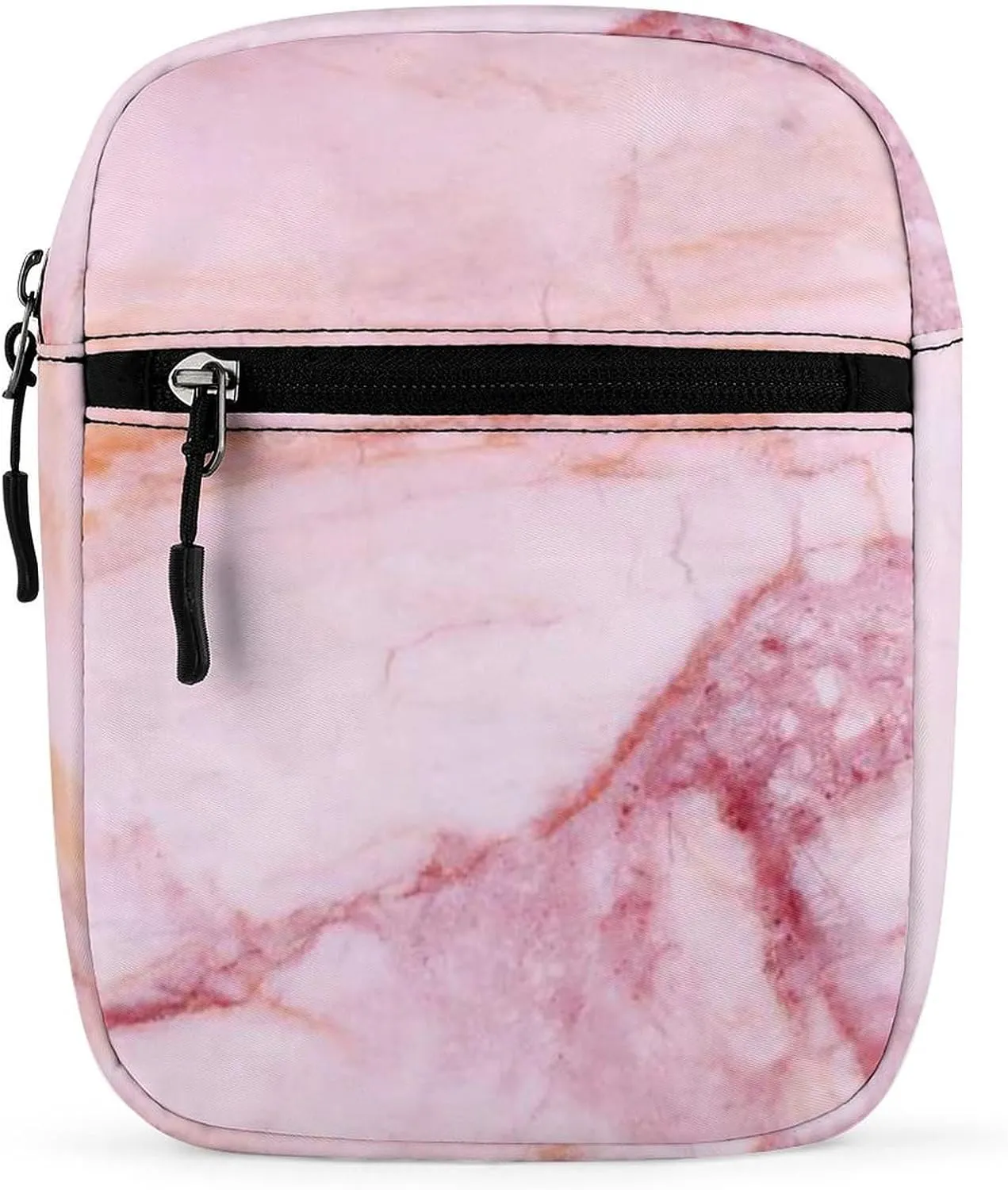 Pink Marble Stone Texture Rip Pattern Pink Abstract Paint Adjustable Fanny Waist Pack Pouch, Waterproof Crossbody Runners Bag Wallet for Gym Hiking Fitness Women Men 6.1 x 2.2 x 7.9 inch