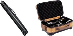 Plano Jumbo Airliner Telescoping Fishing Rod Case Bundle with Reel Locker Storage (Black)