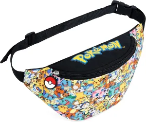 Pokemon Bum Bag for Boys and Girls Pikachu Lightweight Adjustable Fanny Pack Waist Bag Travel Pouch for Travel Sports School Pokemon Gifts for Boys