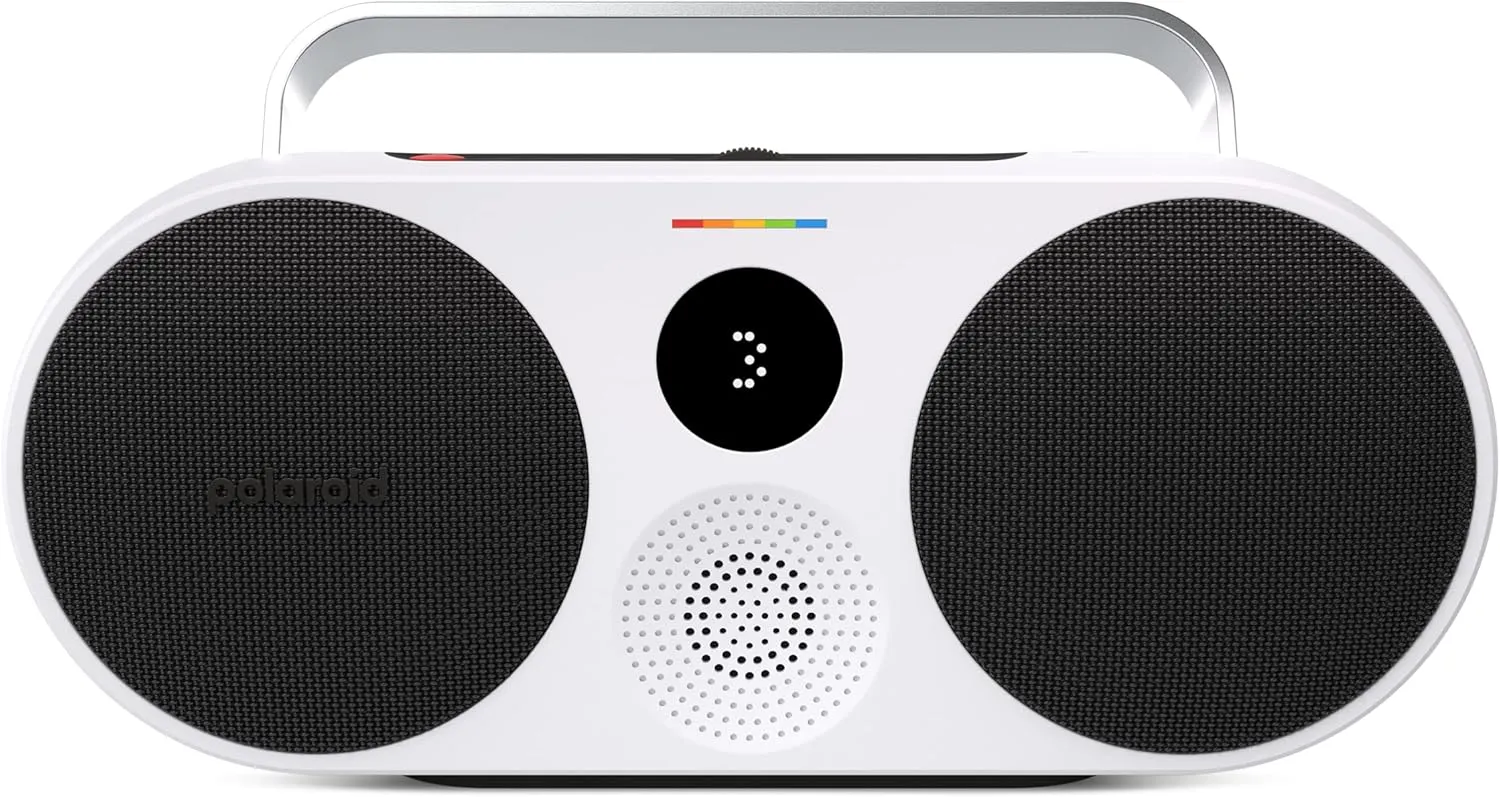 Polaroid P3 Music Player (Black) - Retro-Futuristic Boombox Wireless Bluetooth Speaker Rechargeable with Dual Stereo Pairing