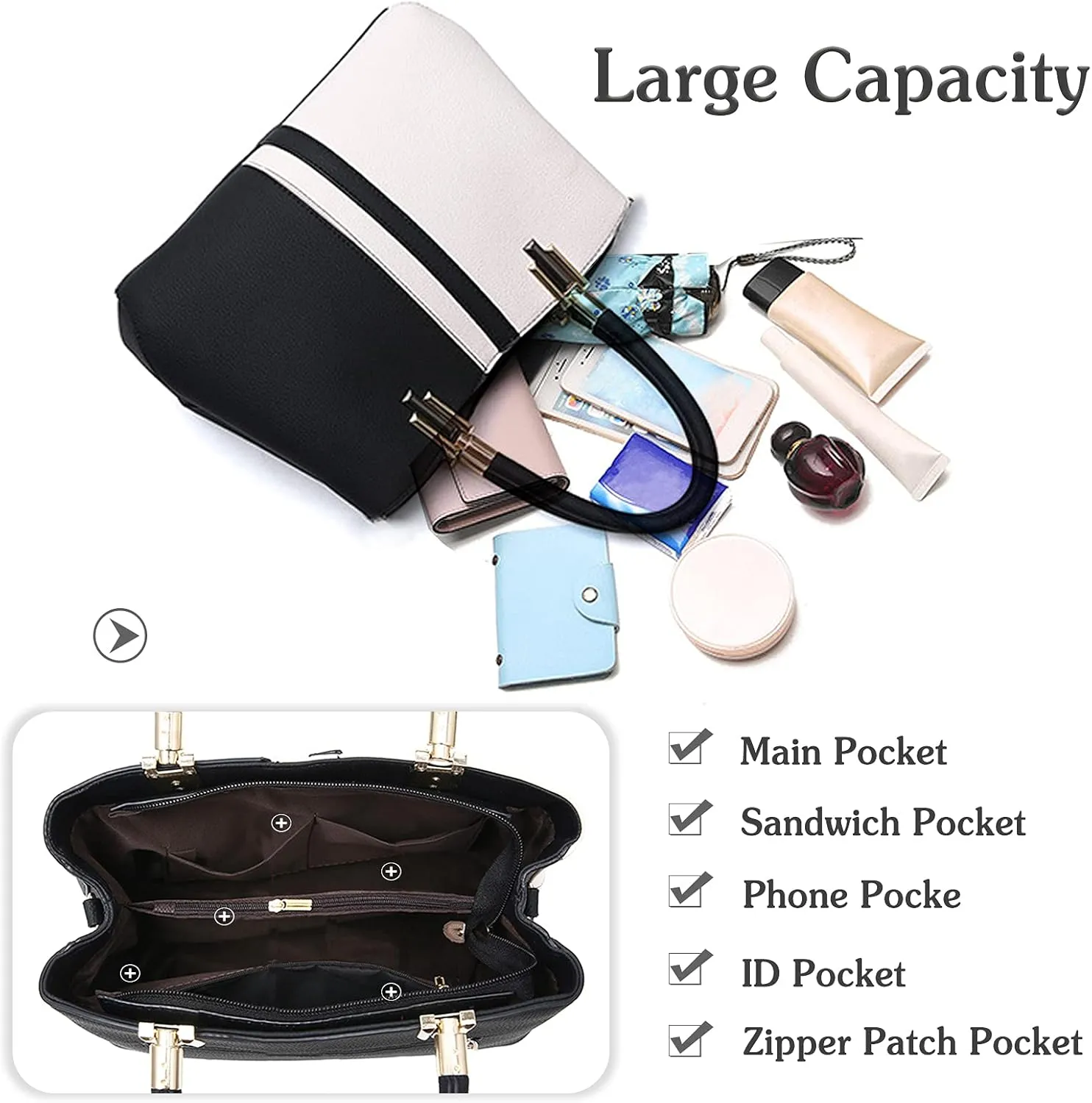 PORRASSO Women Handbag Fashion Top-Handle Bags Ladies Tote Shoulder Bag Female