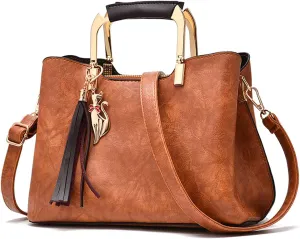 PORRASSO Women's Handbag Shoulder Bag Fashion Bags Top Handle Female PU Leather Shoulder Bag Worn Bag