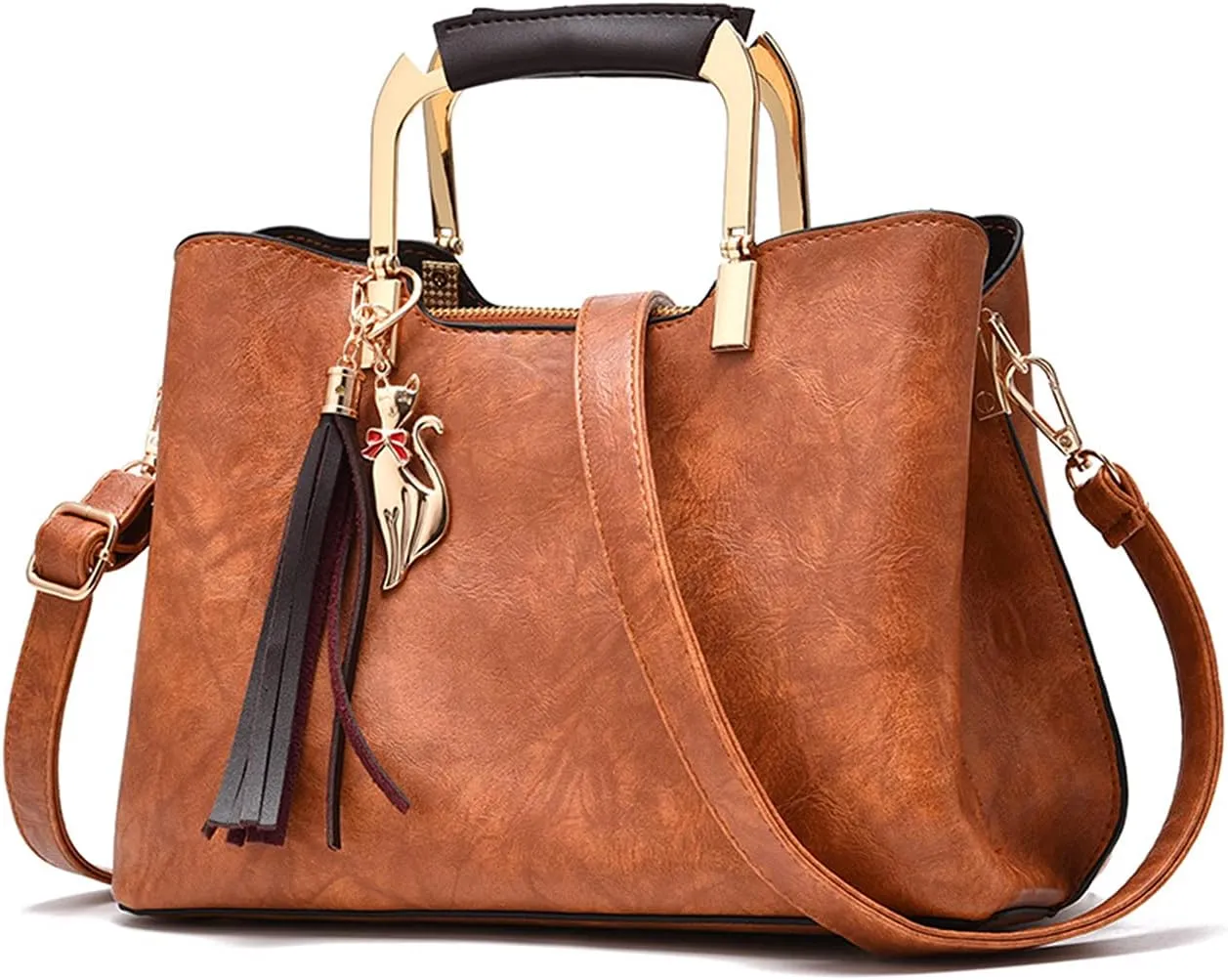 PORRASSO Women's Handbag Shoulder Bag Fashion Bags Top Handle Female PU Leather Shoulder Bag Worn Bag