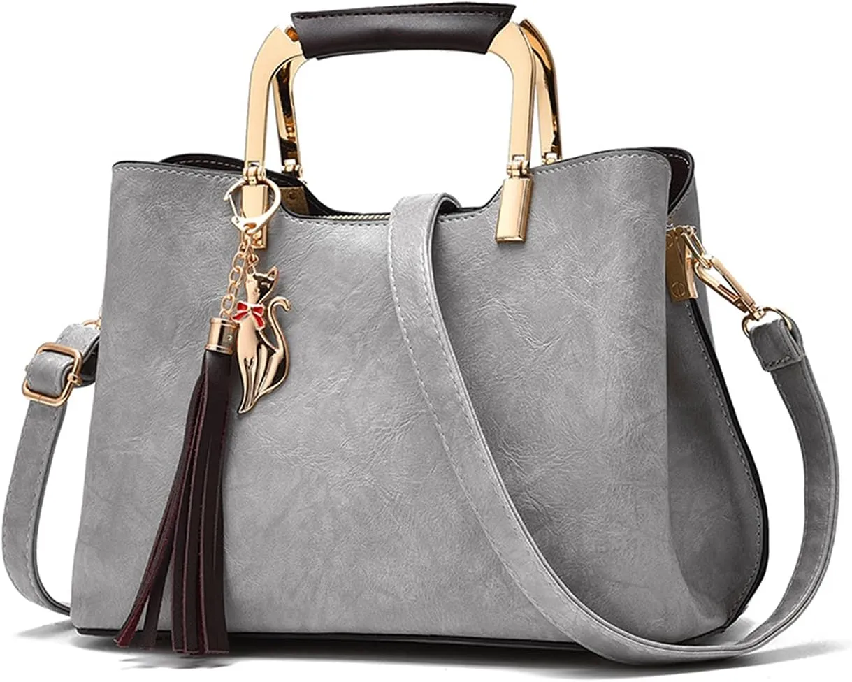 PORRASSO Women's Handbag Shoulder Bag Fashion Bags Top Handle Female PU Leather Shoulder Bag Worn Bag