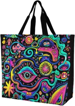 Portable Grocery Shoulder Bag for Women Casual Reusable Shopping Bag Large Tote Bags