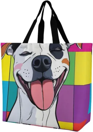 Portable Large Tote Bag for Women, Reusable Grocery Shoulder Bag Multipurpose Shopping Bags