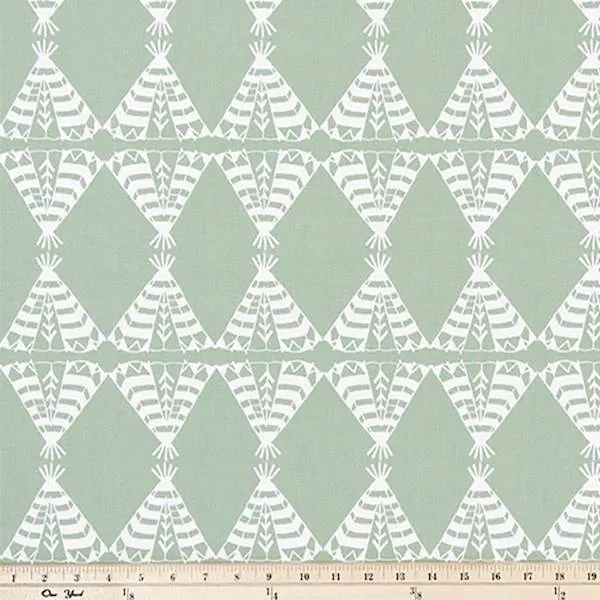 Pow Wow Sundown Green Drapery Fabric by Premier Prints - 30 Yard Bolt