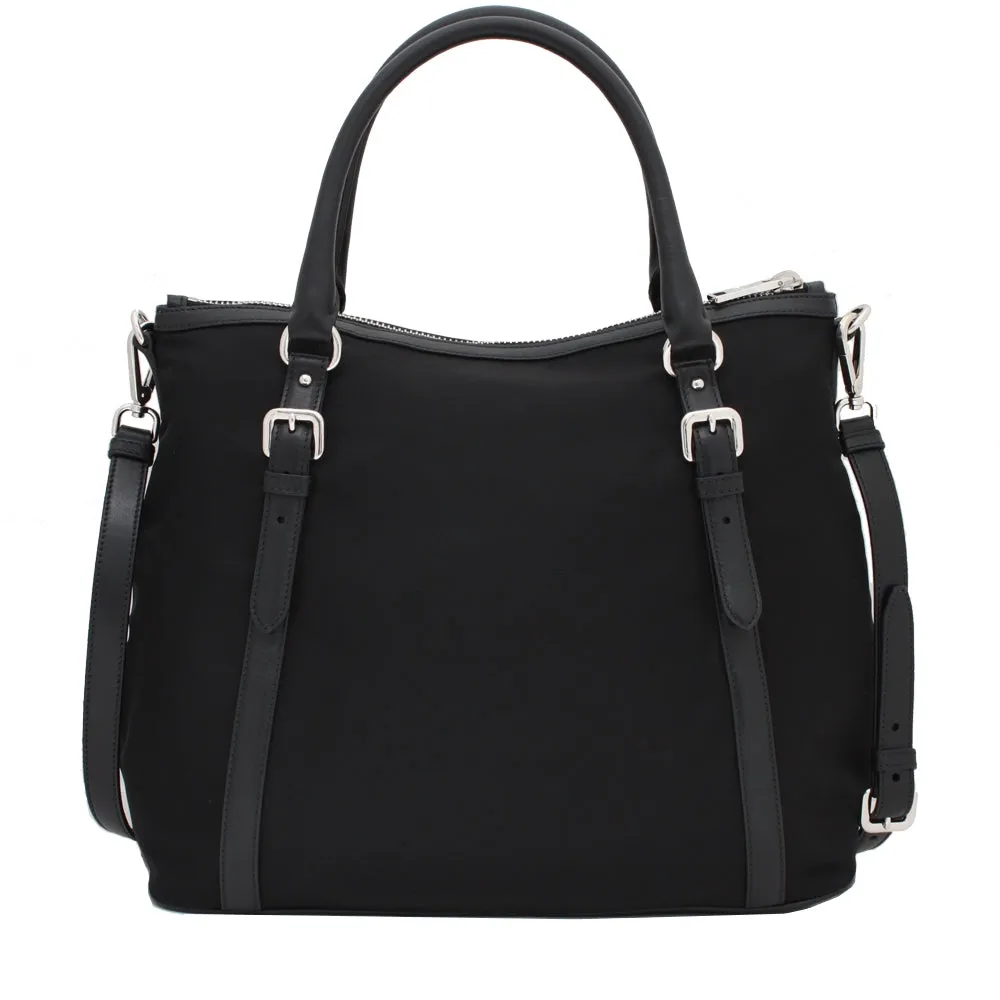 Prada 1BC116 Tessuto Nylon Convertible Bag- Blue