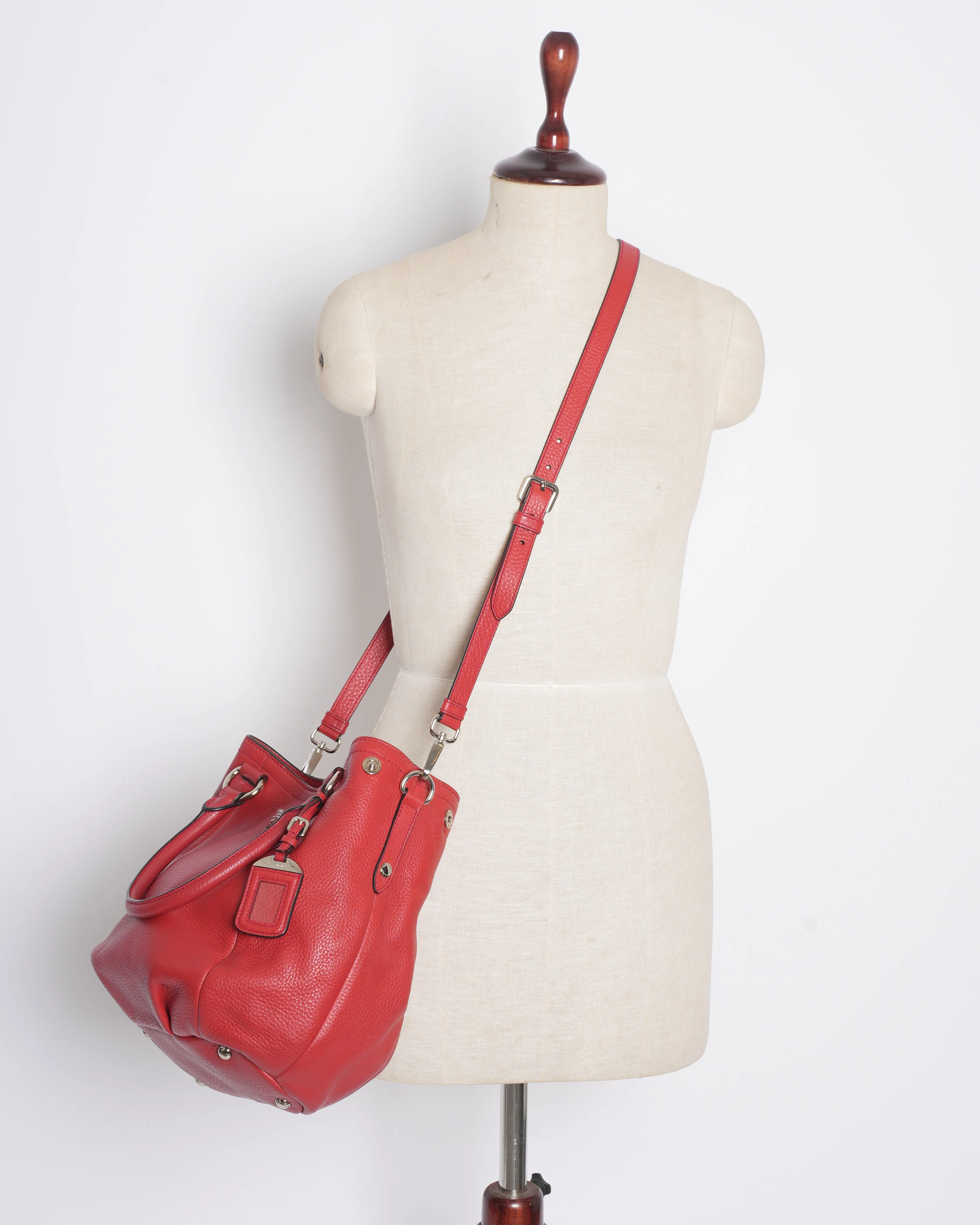 Prada Rosso Vitello Phenix Leather Tote Bag