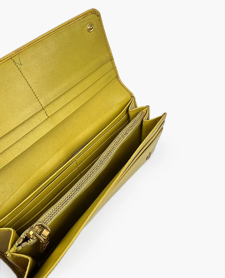 Prada Saffiano Leather Pyramid Frame Satchel &amp; Wallet Yellow