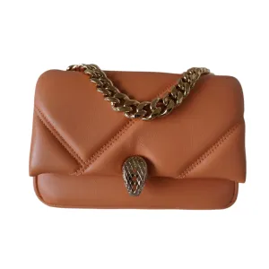 PRE-OWNED Pink Orange Calf Skin Serpenti Forever Handbag